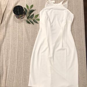 Great wedding rehearsal dress with lacy back